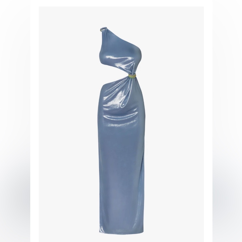 Luna Llena cutout dress Baobab Collection Sky Blue One-Shoulder Gown, - Picture 5 of 16